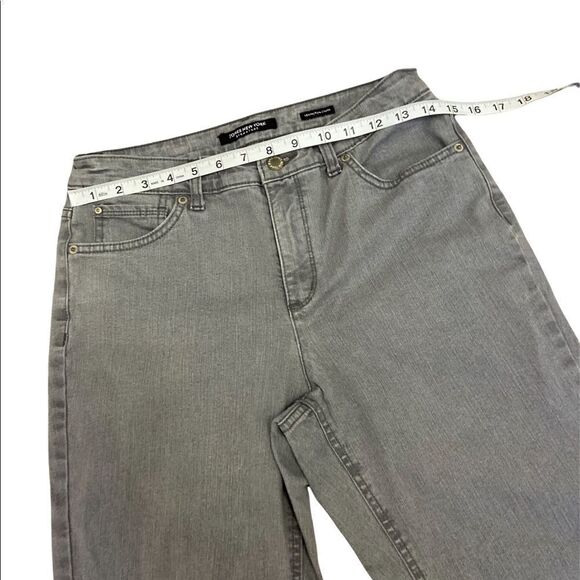 JONES NEW YORK Denim Grey Cropped Stretch Straight Leg Jean 8 - Picture 8 of 11